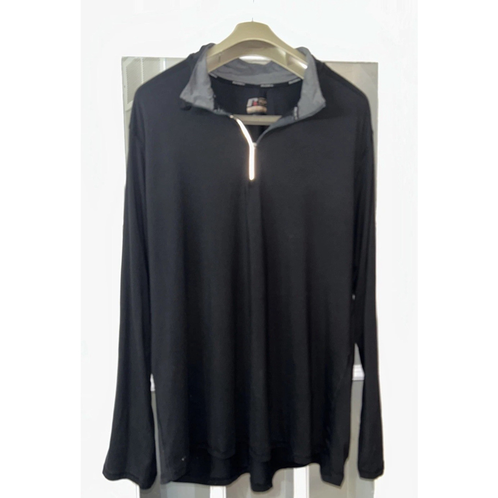 Russell Training Fit Long Sleeve 1/4 Zip Men's 3XL Black Shirt Pullover